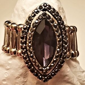 Paparazzi amethyst gemstone silver ring, one size fits all.